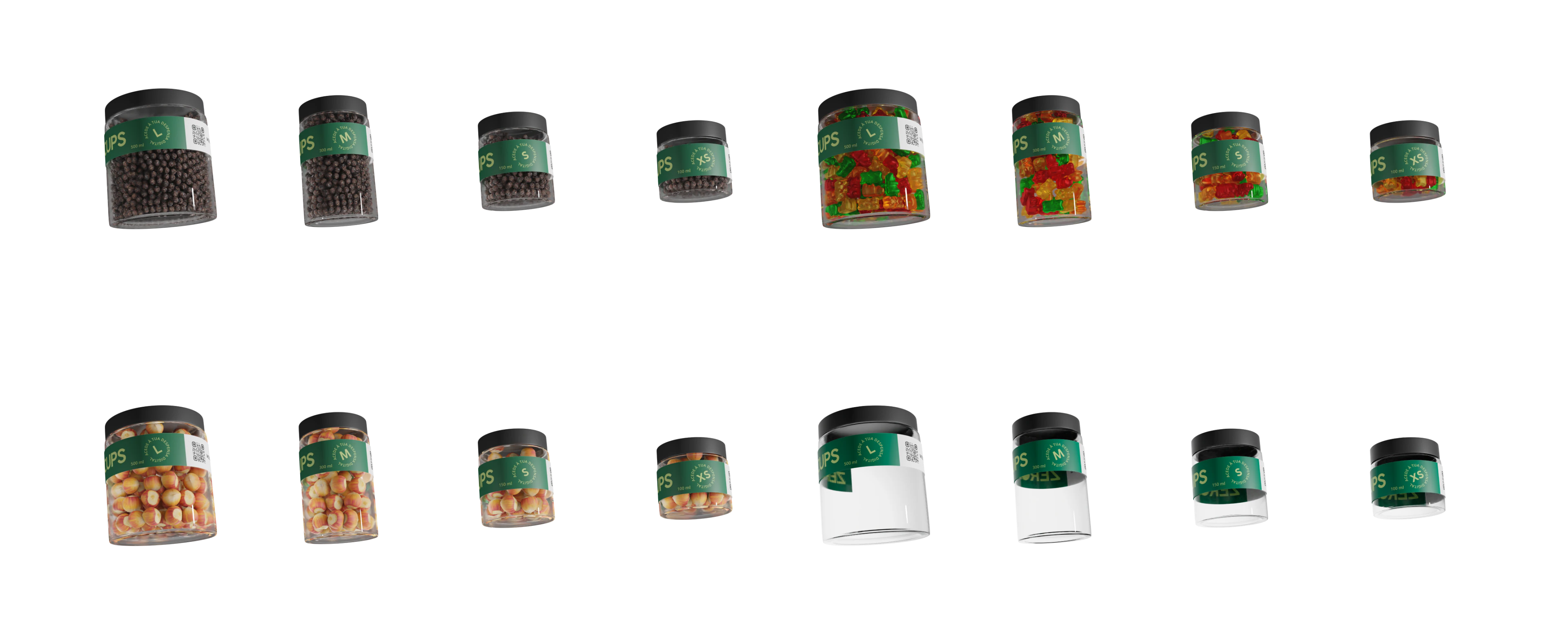 Modular 3D models of Zeroo cups